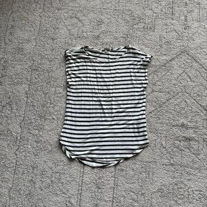 Size Small Green and White Striped Tee